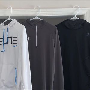 Men’s hoodies and lightweight 3/4 zip pullover